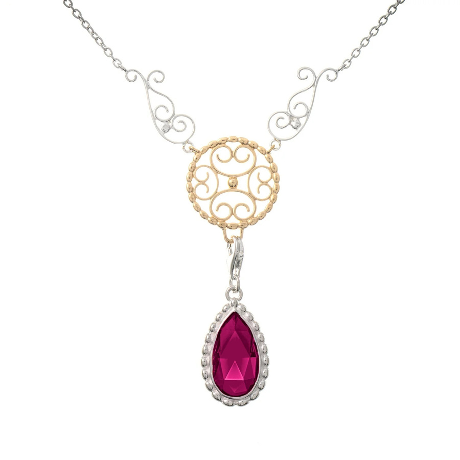 Collier Signature, 925 Silber, teilvergoldet, Zirkonia, beere - Bild 1