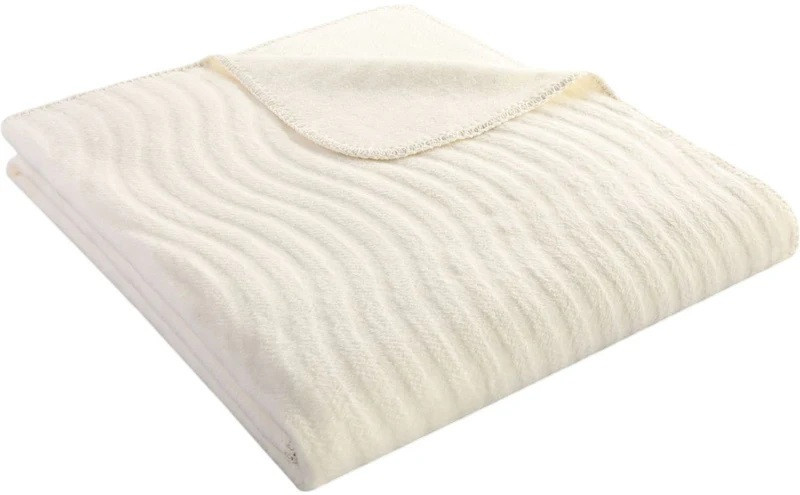 Biederlack Wohndecke Kuscheldecke in Beige mit Wellenstruktur, B/B: 150 x 200 cm - Bild 1