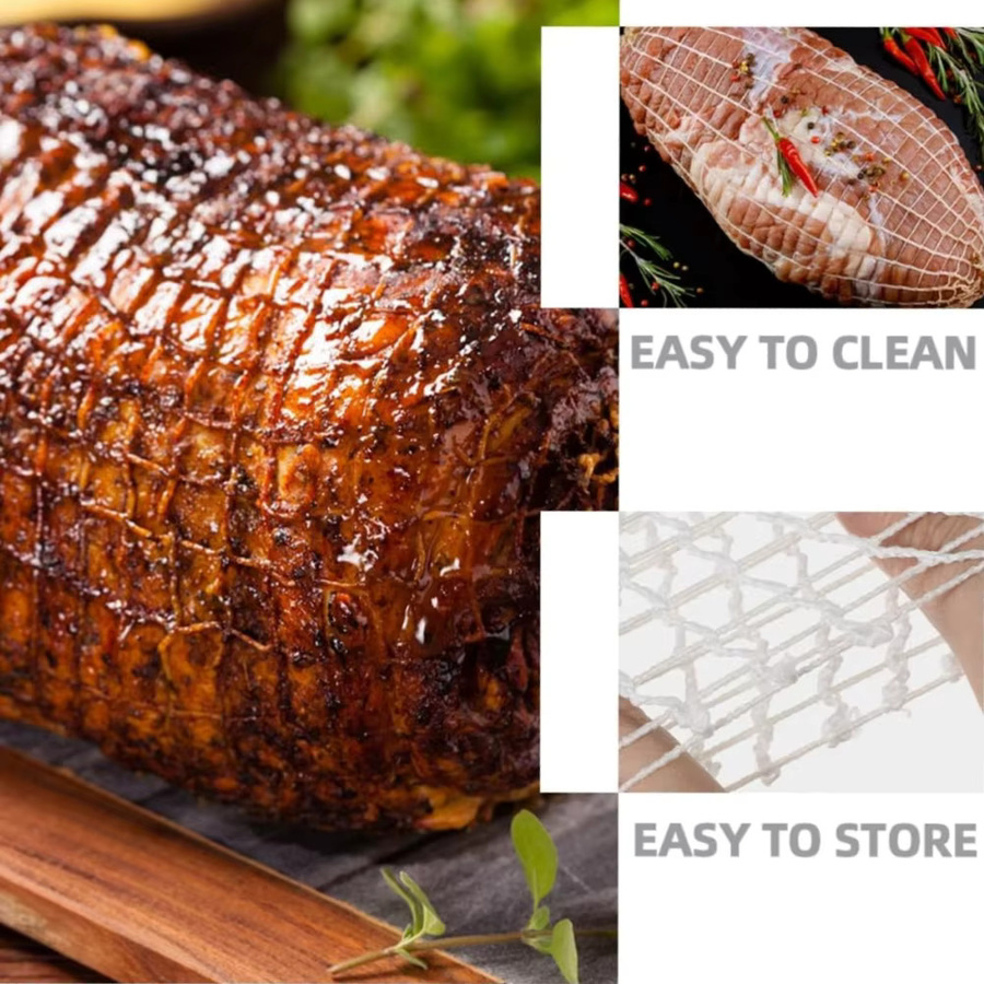 FEB.WIND Fleischnetz in Weiß, 3 m elastisches Schnurnetz zum Kochen und Räuchern von Fleisch, Schinken und Geflügel - Bild 3