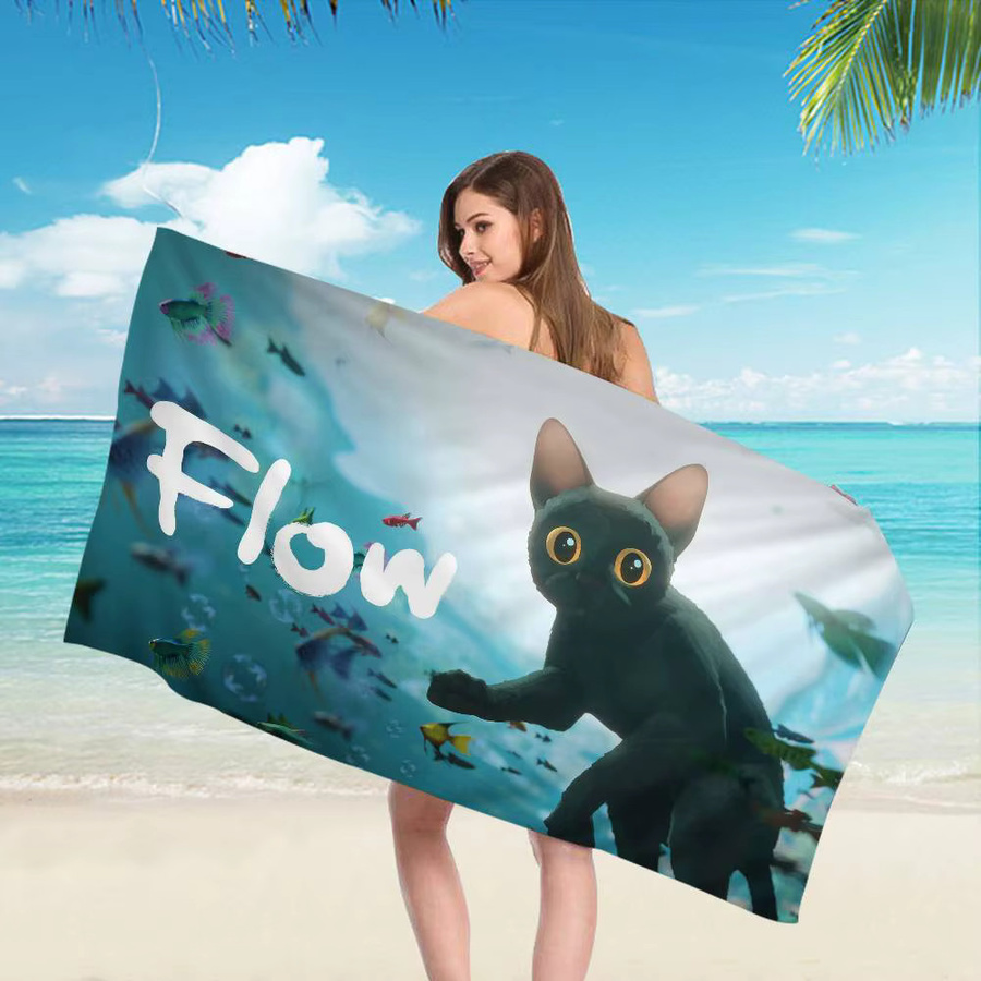 Film F-Flow Cat Mikrofaser Strandtuch, schnelltrocknendes Handtuch in Multicolour für Strand, Pool und Reisen - Bild 3