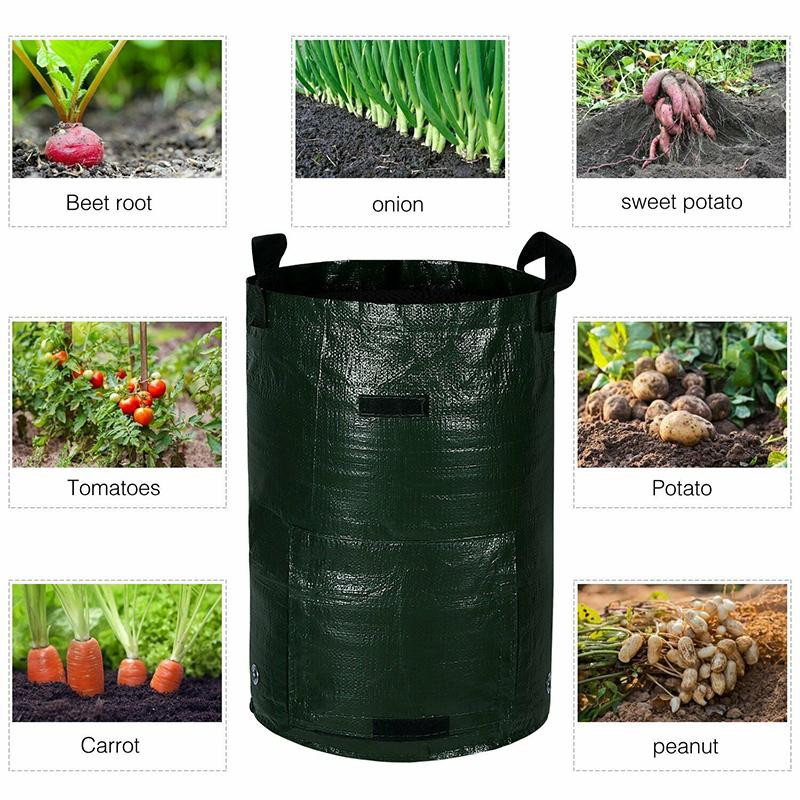 Bombinate Pflanzbeutel aus wasserdichtem PE für die Gartenarbeit, Farbe: Grün, Volumen: 7 Gallonen (US) - Bild 10