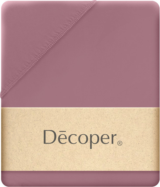Decoper Mako-Feinjersey Spannbettlaken aus 100% Baumwolle, Farbe: Lila, B/L: 180 x 200 cm - Bild 1