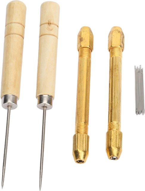 Koogeelife Puppenhaar-Wurzelhalter, 2-teiliges Set, mit 10 Stück 0,6 mm Nadeln, beige - Bild 1