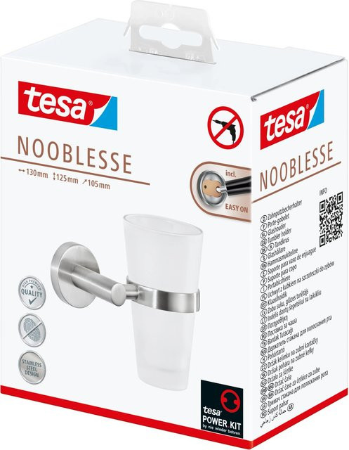 Tesa Zahnputzbecher Nooblesse in Edelstahloptik und transparent - Bild 1
