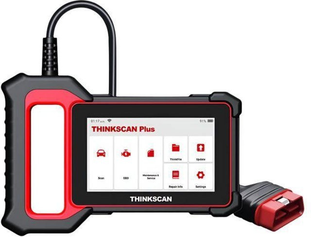 Thinkscan Plus S6 OBD2-Scanner mit OEM-Diagnose für 7 Systeme und 28 Rückstellungen, Schwarz - Bild 1