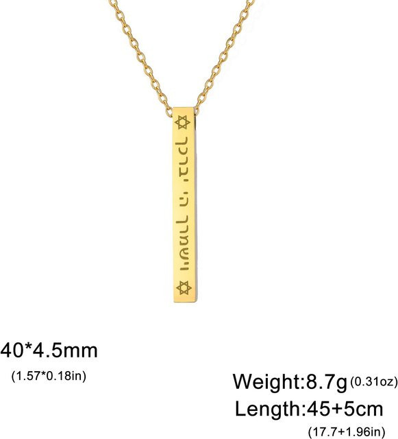Anhänger Halskette Davidstern, Edelstahl, Gold, Damen, 45-50 cm - Bild 1