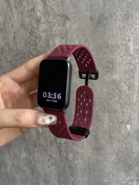 CAOWTAN Uhrenarmband Silikon, Xiaomi Band 8 Pro, Schwarz, Unisex - Bild 4