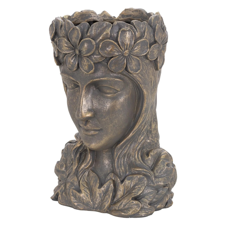 ML-Design Pflanztopf Frauenkopf in Bronze aus Polyresin, B/T/H: 21 x 16 x 32 cm - Bild 3