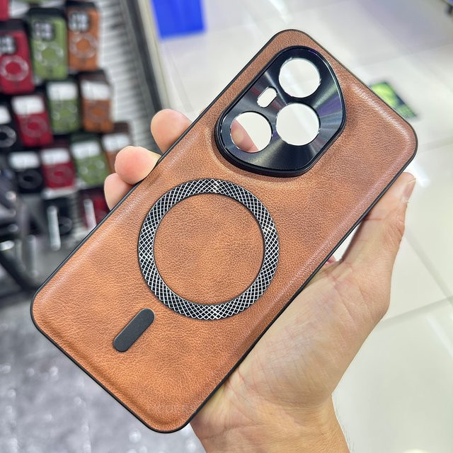 Magnetische PU-Leder Schutzhülle für Honor 400 Pro und Honor 400 mit Kameraschutz und Stoßfestigkeit von Fundas in Grün und Braun - Bild 1