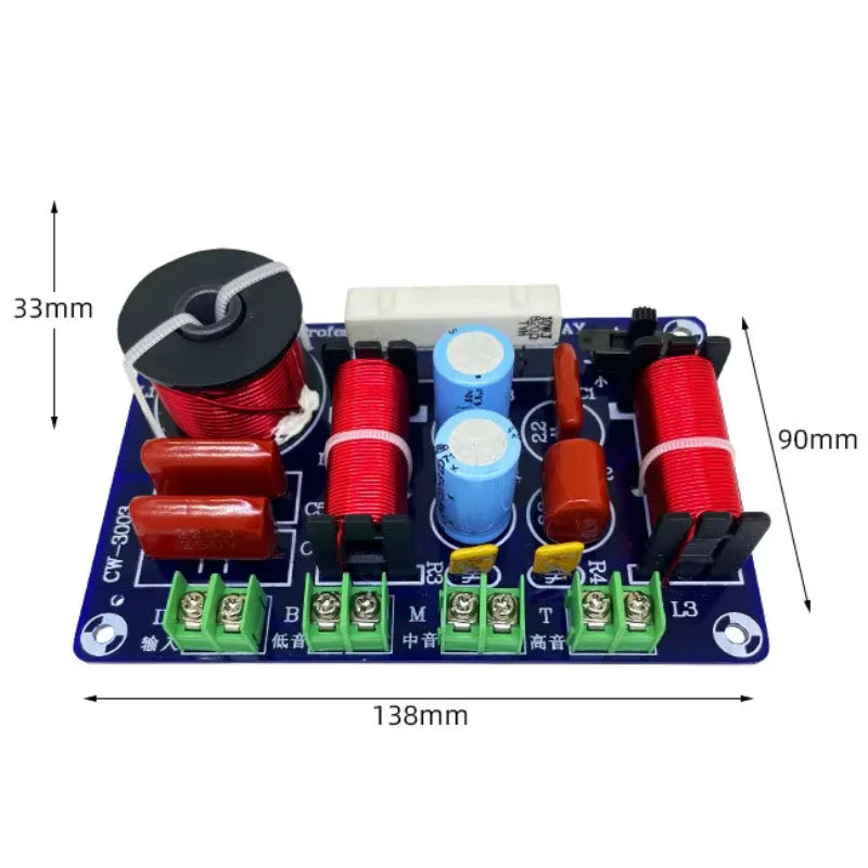 3-Wege Frequenzweiche 250W für DIY Lautsprecher mit 850Hz/5200Hz Hifi Stereo Audio Crossover in Multicolour - Bild 3