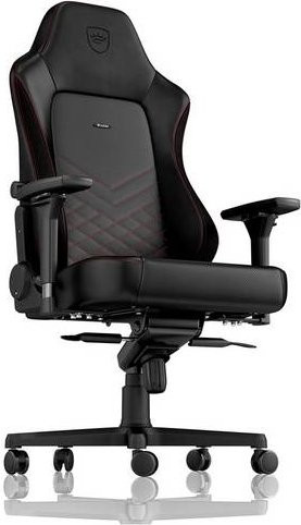 Noblechairs HERO Gaming Stuhl in Schwarz/Rot mit Armlehnen und Rollen aus Kunstleder - Bild 1