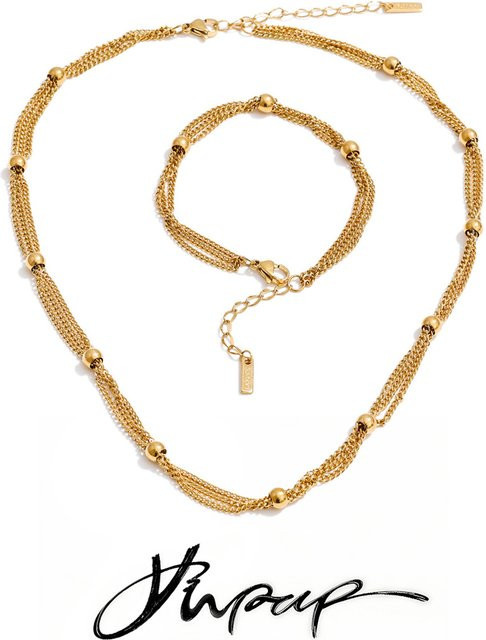 Yhpup Schmuck-Set Edelstahl, Gold, Unisex - Bild 1