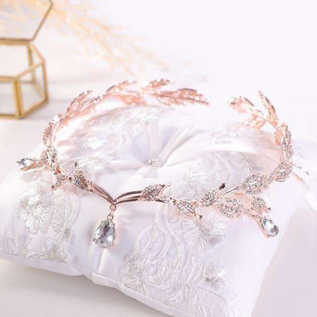 YIRAN Jewelry Haarschmuck Tiara, Kristall, Zinklegierung, Roségold, Damen - Bild 1