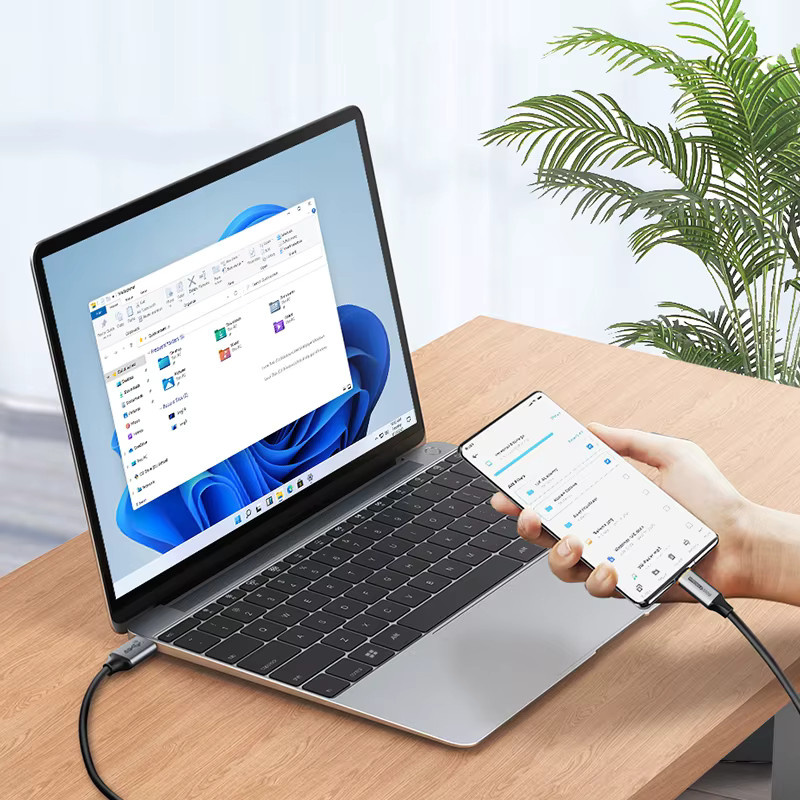 CABLETIME USB-C-Kabel in Schwarz mit 10Gbps Datenübertragung und 60W Schnellladefunktion für Smartphones und SSDs - Bild 2