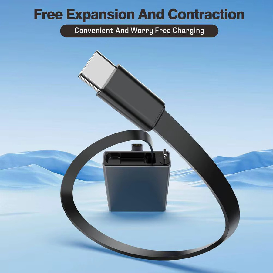 4-in-1 Teleskop-USB-C-Datenkabel mit 66W PD Schnellladefunktion in Grau für iPhone, Samsung, iPad und Laptop - Bild 6