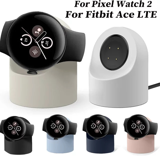 CHIICSMART Ladehalterung Silikon, Schwarz, Google Pixel Watch 2 - Bild 1