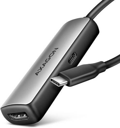 AXAGON USB-C auf HDMI Adapter mit USB-C Power Delivery in Schwarz, 8K Auflösung, RVC-HI8KPD - Bild 1