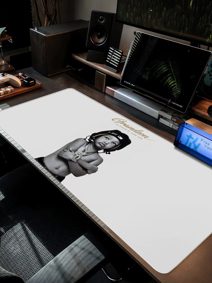 K-King Rapper V-Von Mauspad XXL, rutschfeste Gamer-Schreibtischunterlage in Schwarz, B/T: 90 x 40 cm - Bild 3