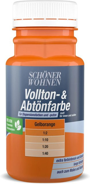 Schöner Wohnen Abtönfarbe Gelborange Matt Wasserbasierte Dispersionsfarbe 125 ml - Bild 1