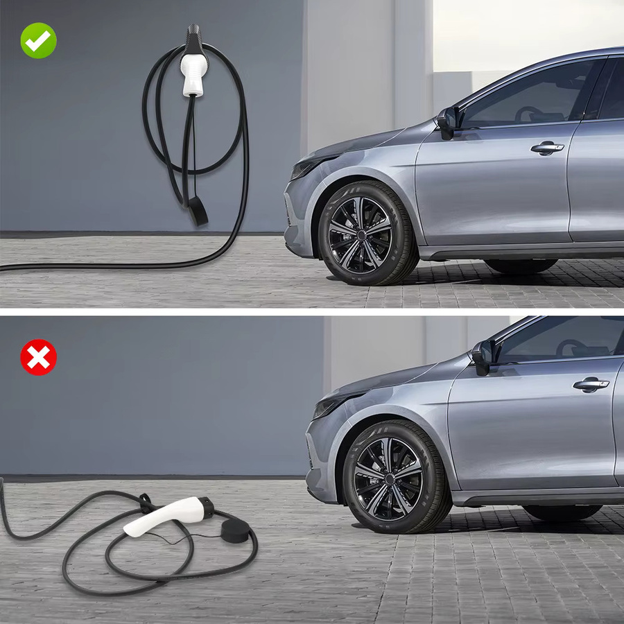JDMEX EV Ladegerät Stecker Halterung für Typ2, Typ1 und GBT in Schwarz - Bild 3
