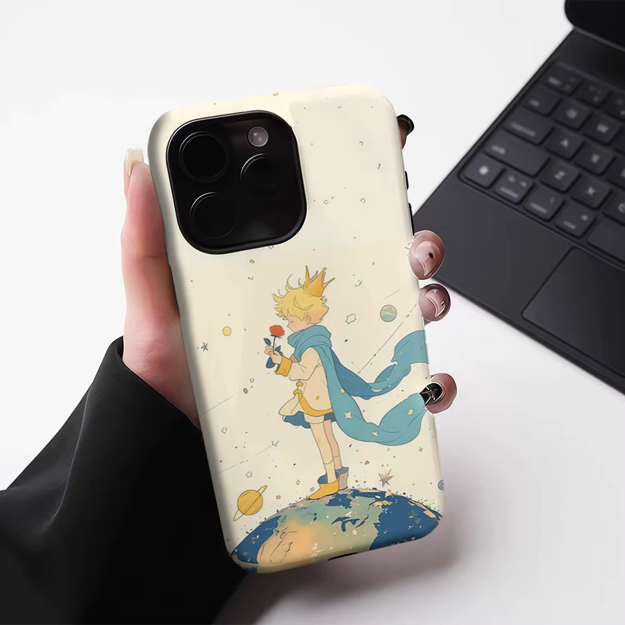 Magnetische Handyhülle Kleiner Prinz für iPhone 17 16 15 14 13 Pro Max Plus, robuste doppelschichtige Schutzhülle, Multicolor - Bild 3