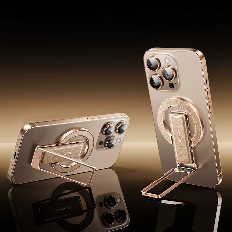 Oatsbasf Magnetischer Handygriff Elegant Vibe in Gold, Winkelverstellbarer Handy-Ringhalter und Fingerringständer für iPhone, Samsung und Google - Bild 6