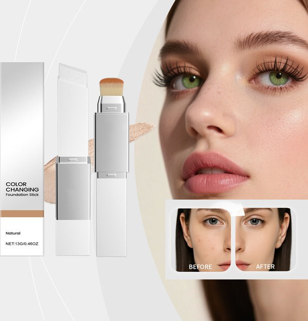 eelhoe Foundation-Stick, Natural, pH-reaktiv, mit Gesichtspinsel - Bild 1