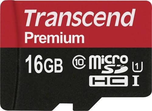 Transcend Premium microSDHC Industrial Speicherkarte 16GB Class 10 UHS-I Multicolor - Bild 1
