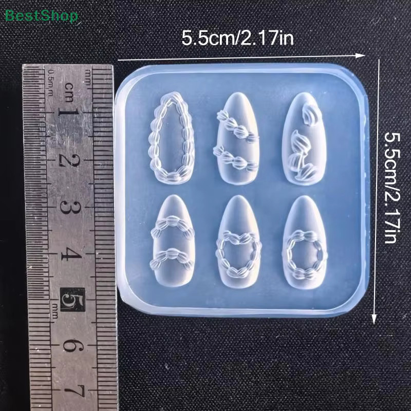 HNKMP Nageldesign Silikonform 3D Blumen Relief, Transparent - Bild 4
