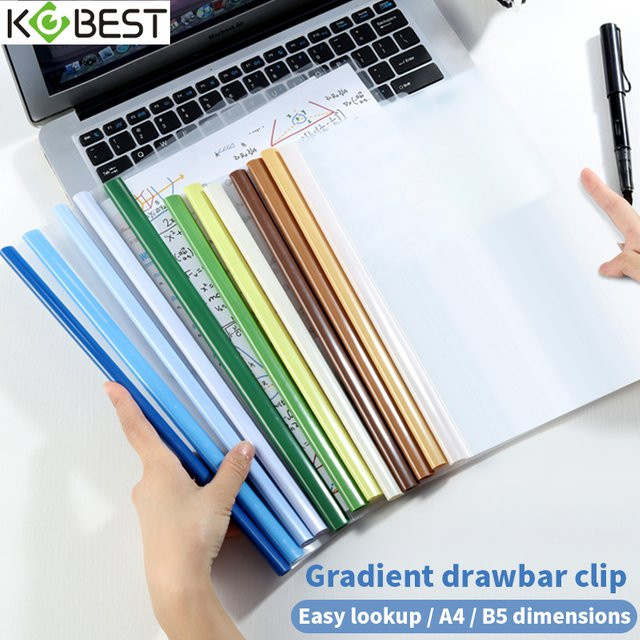 8er Set KOBEST A4 Klemmbinder transparent und blau aus Kunststoff für Büro und Schule - Bild 1