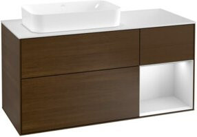 V&B Waschtischunterschrank Finion mit Wandbeleuchtung, Weiß lackiert, Breite: 120 cm, Tiefe: 50,1 cm, Höhe: 50,1 cm - Bild 1