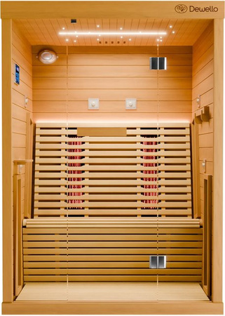 Dewello Infrarotkabine Palermo Infrarotsauna aus Hemlockholz mit Vollspektrumstrahlern und Bluetooth, Farbe: Braun, B/T/H: 135 x 120 x 190 cm