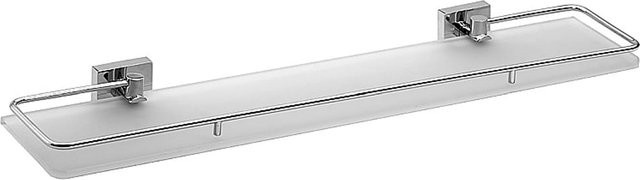 Brillantbad META Glasablage aus Messing in Chrom poliert, Farbe Silber/Transparent, B/T/H: 60,0 x 5,5 x 1,3 cm - Bild 1