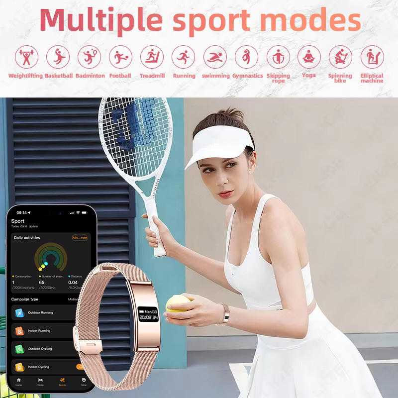 LIGE Smartwatch, Edelstahl, Milanaise, Schwarz, Unisex - Bild 5