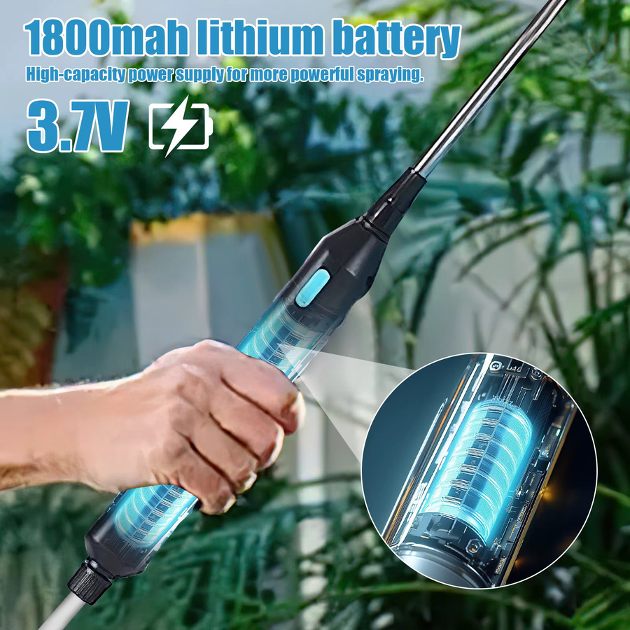 Betuyoo Kabelloser Elektrischer Gartensprüher mit 1800mAh Akku, Wiederaufladbarer Unkrautsprüher in Blau, Einstellbare Wassersprühpumpe für Garten und Rasen - Bild 5