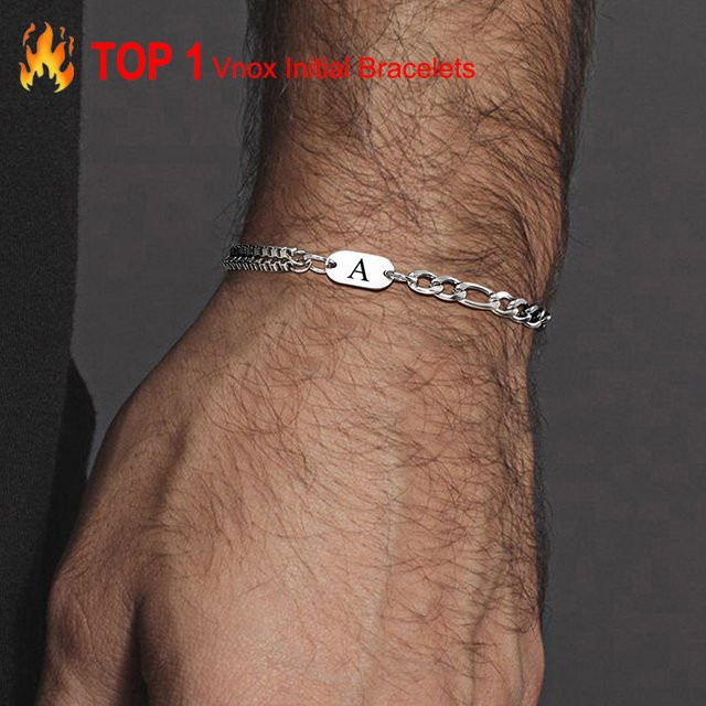 Vnox Armband, Edelstahl, Silber, Unisex - Bild 1
