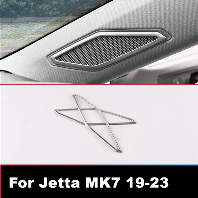 AliLetin Lautsprecher-Zierrahmen aus Edelstahl für VW Jetta MK7 (2019-2023) in Silber, 2er-Set - Bild 1