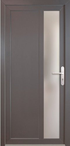 Meeth Nebeneingangstür ProM 04 in Titanfarben mit Klarglas-Einsatz, Farbe: Grau, B/H: 98,0 x 200,0 cm - Bild 1