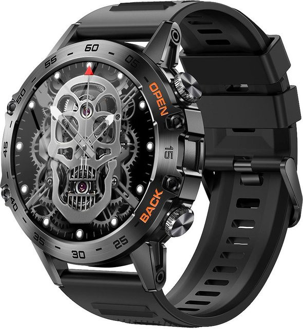 MELANDA Bluetooth Smartwatch für Sport und Fitness in Schwarz mit Herzfrequenzmessung, SpO2-Sensor, Schlafüberwachung und Telefonfunktion - Bild 1