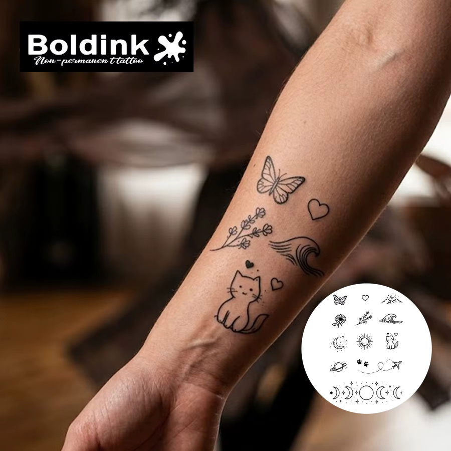 BOLDINK Line Tattoo-Aufkleber, Unisex - Bild 2