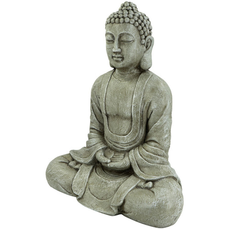 NOOR living Buddha Wanddeko aus Magnesia in Grau/Braun, Breite: 34 cm, Höhe: 80 cm - Bild 2