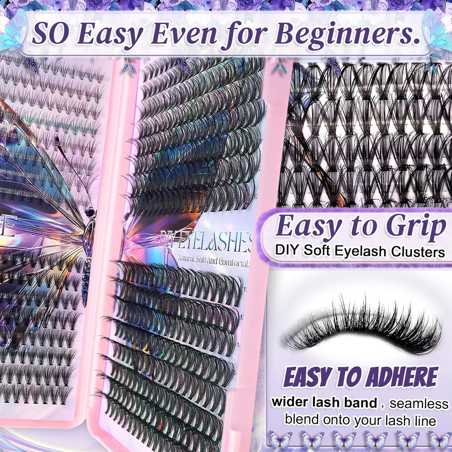QUEENICE Einzelne Künstliche Wimpern, Cluster-Wimpern-Set, Natürlich - Bild 4