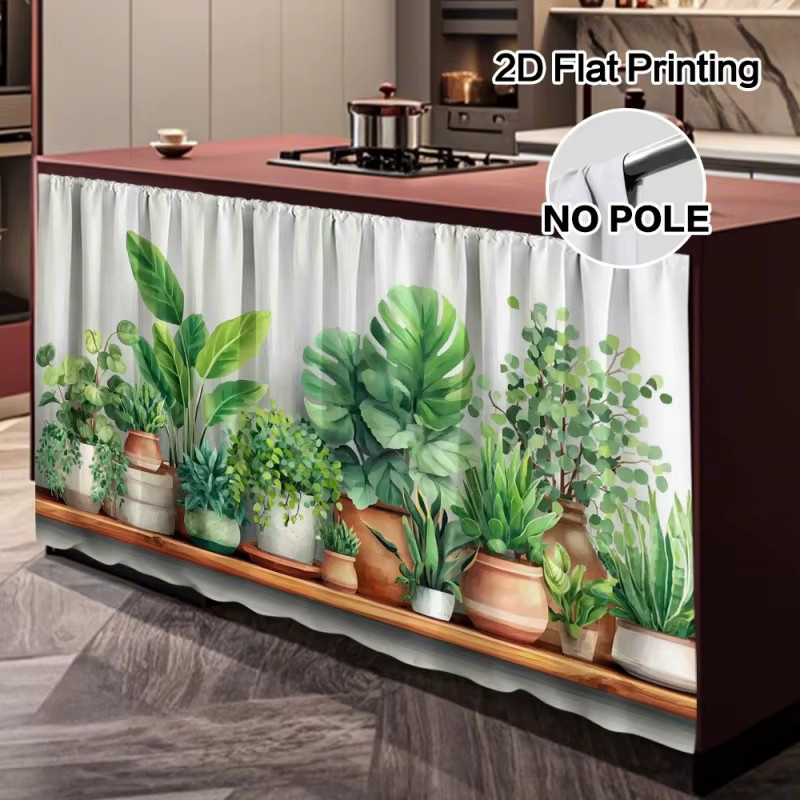 VIKAMA Botanischer Duschvorhang mit Pflanzen-Design, wasserdicht, Grün - Bild 3