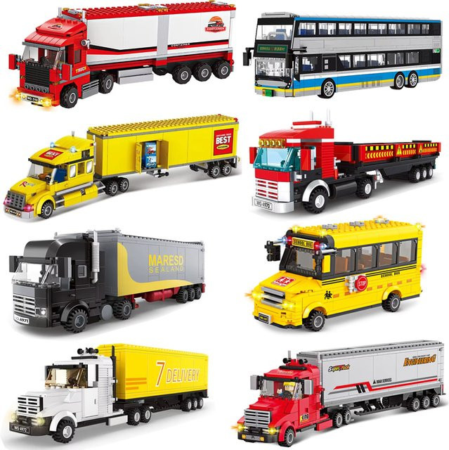 CyunSing Stadt-Großlastwagen Sattelschlepper, Bausteine, Fahrzeug - Bild 1