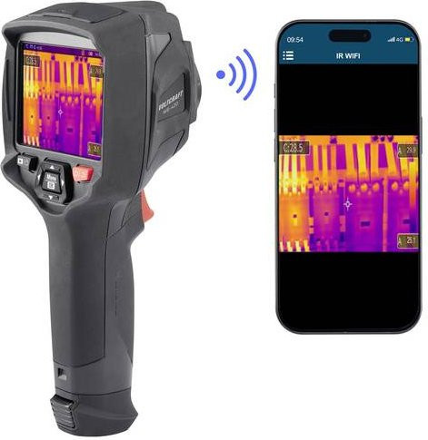 Voltcraft WB-420 Wärmebildkamera in Schwarz mit Touchscreen, WiFi und integrierter Digitalkamera für den Bereich -20 bis 550 °C - Bild 1