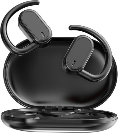 Andoer GT04 Bluetooth 5.4 In-Ear Kopfhörer, schmerzlose Ohrbügel-Sport-Headset, schweißfest, schwarz