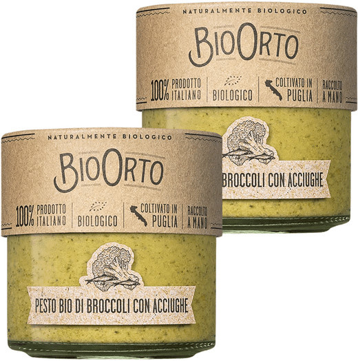 Bio Orto Brokkolipesto mit Sardellen Bio 2 x 180 g - Bild 1