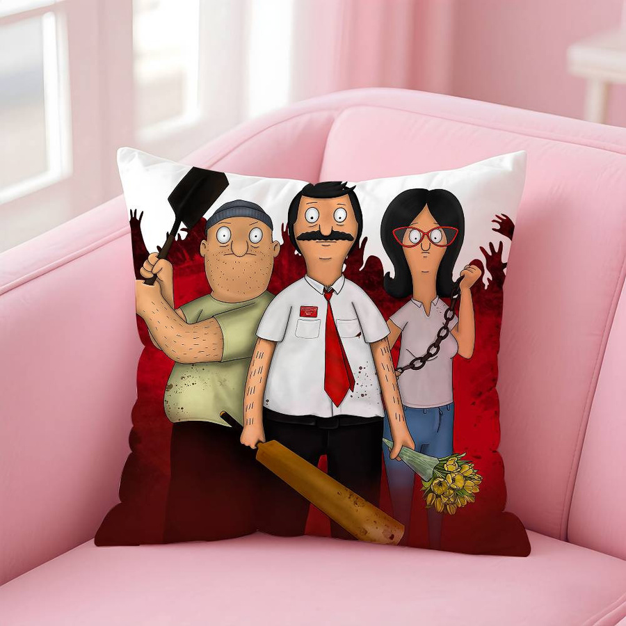 S-Shaun Of The Dead Kissenbezug mit bedrucktem Muster für Sofa und Schlafzimmer, Peach Skin, B/H: 18 x 18 cm - Bild 4