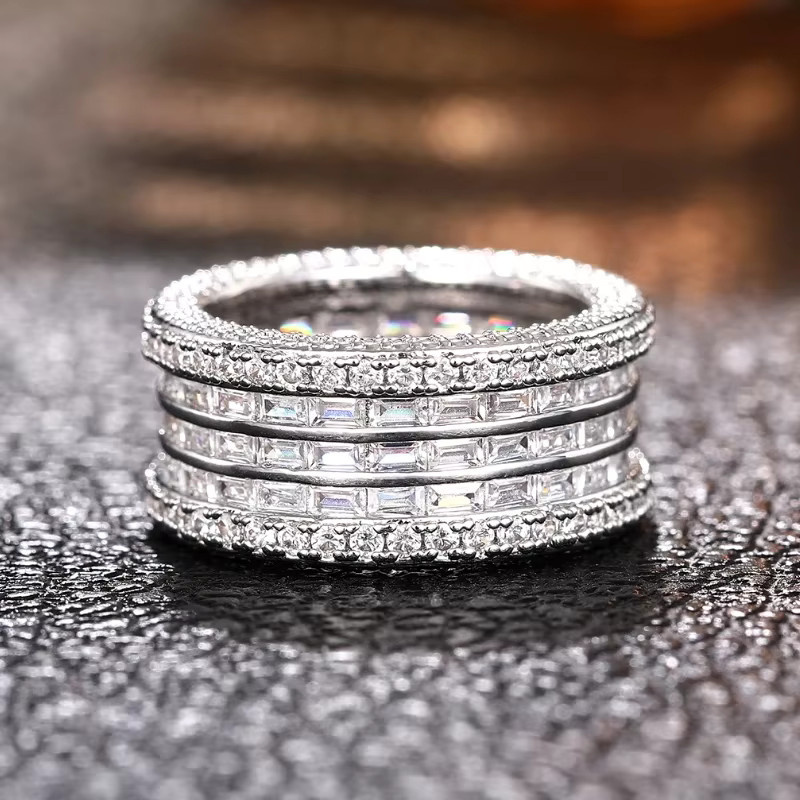 Huitan Brillante Verlobungsringe, Silber, Zirkonia, Damen - Bild 3