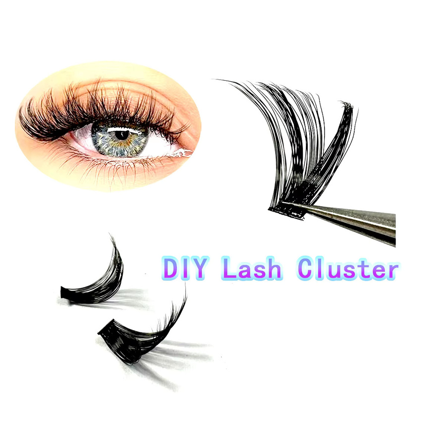 LYBCG Volumen-Cluster-Wimpern, C Curl, Black, 9-17 mm - Bild 2